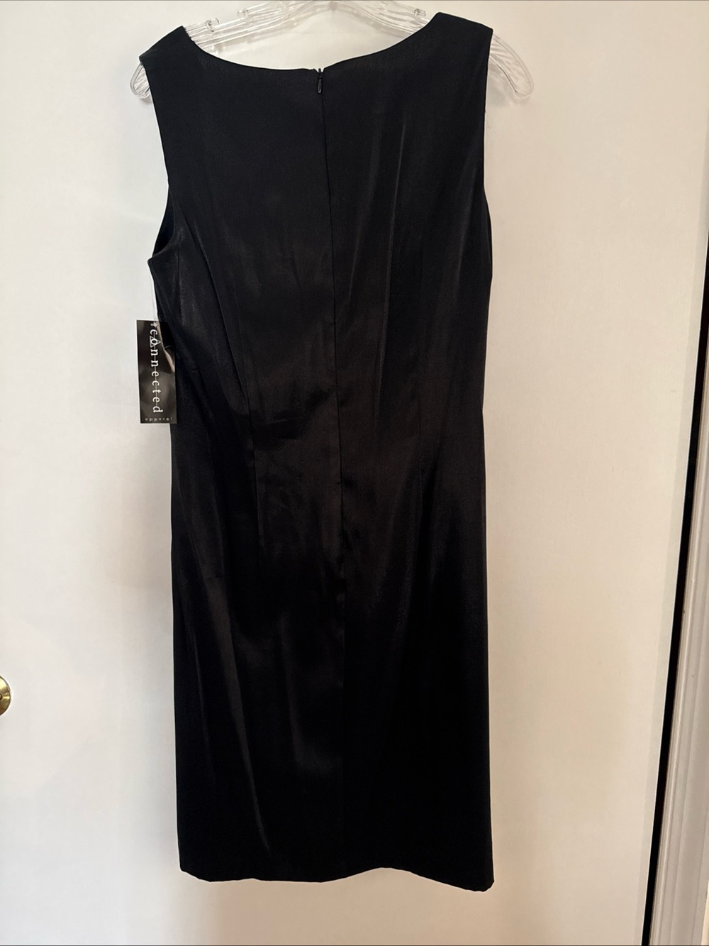 Echtel Apparel Women’s Black Shiny Overall Dress Size 12 Knee Length